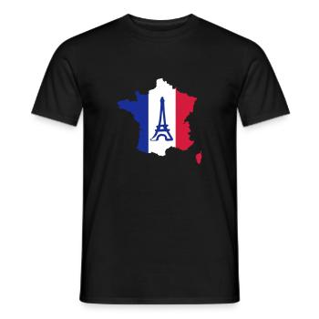 France - T-shirt homme - noir - Devant - AI Model Male 178 light (178cm)