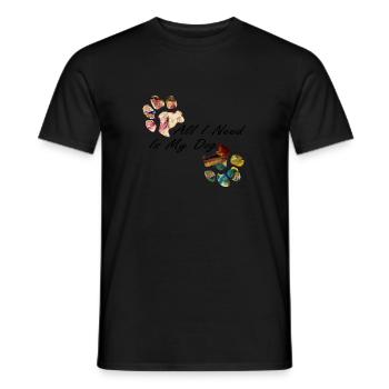 Empreintes de pattes pattes pattes chien chien - T-shirt homme - noir - Devant - AI Model Male 178 light (178cm)