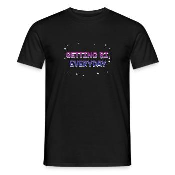 Getting Bi Everyday Bisexual LGBTQ Bi Pride LGBT - Men's T-Shirt - black - Front - AI Model Male 178 light (178cm)