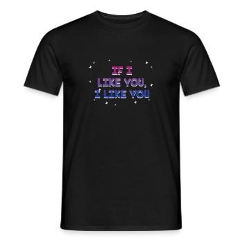 If I Like You I Like You Bisexual LGBTQ Bi Pride - Men's T-Shirt - black - Front - AI Model Male 178 light (178cm)