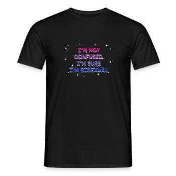 Je suis sûr que je suis bisexuel bi positivité bi fierté - T-shirt homme - noir - Devant - AI Model Male 178 light (178cm)