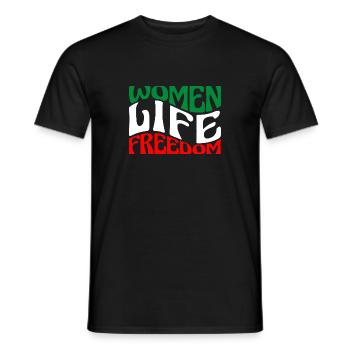 Cute Iranian Women - Women Life Freedom - Men's T-Shirt - black - Front - AI Model Male 178 light (178cm)