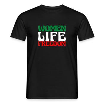 Women Life Freedom - Cute Iranian Women - Men's T-Shirt - black - Front - AI Model Male 178 light (178cm)