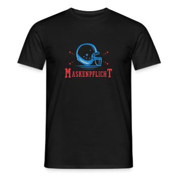 Maskenpflicht American Football - Männer T-Shirt - Schwarz - Vorne - AI Model Male 178 light (178cm)