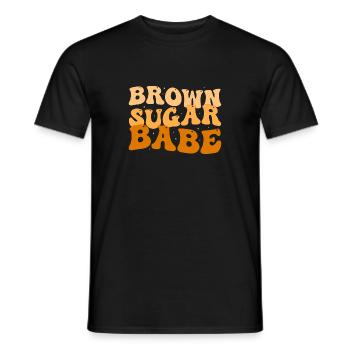 Brown Sugar Babe Proud Black Women Poppin' - Men's T-Shirt - black - Front - AI Model Male 178 light (178cm)