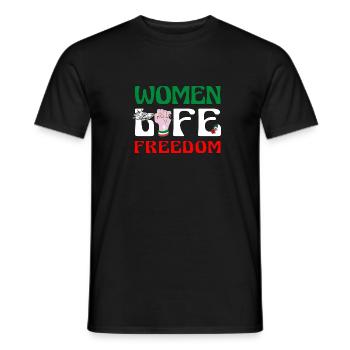 Cute Iranian Women - Women Life Freedom - Men's T-Shirt - black - Front - AI Model Male 178 light (178cm)