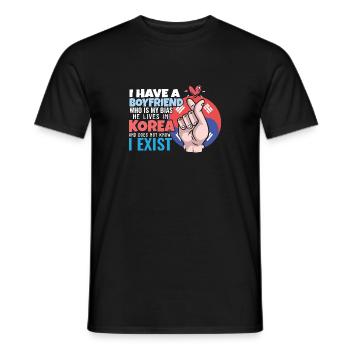 Fan d’idoles Kpop J’ai un petit ami K Amant de drame I - T-shirt homme - noir - Devant - AI Model Male 178 light (178cm)