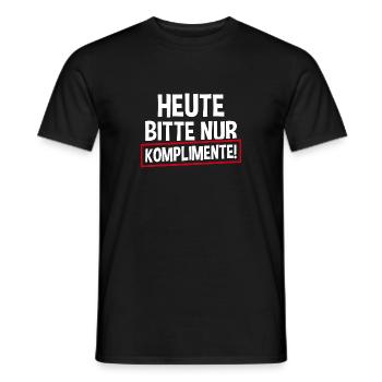 Heute Bitte Nur Komplimente - Männer T-Shirt - Schwarz - Vorne - AI Model Male 178 light (178cm)
