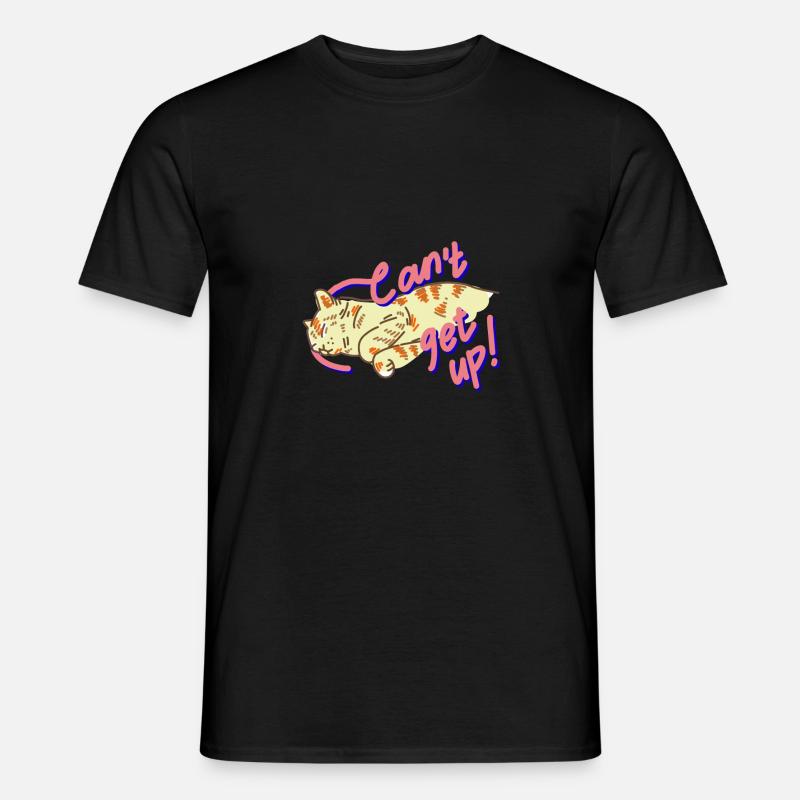 Süße Katze schläft TShirt - Männer T-Shirt - Schwarz