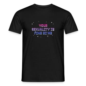 Ta sexualité est bien Bi Me Bisexuel - T-shirt homme - noir - Devant - AI Model Male 178 light (178cm)