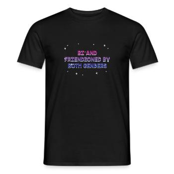 Friendzoned by Both Genders Bisexual Single Bi - Männer T-Shirt - Schwarz - Vorne - AI Model Male 178 light (178cm)