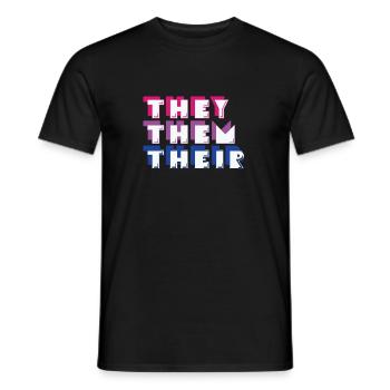 LBGT drapeau gay pride humain ils eux leur - T-shirt homme - noir - Devant - AI Model Male 178 light (178cm)