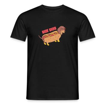 J’adore les Weiners Hotdogs Drôles de jeux de mots sur les animaux - T-shirt homme - noir - Devant - AI Model Male 178 light (178cm)