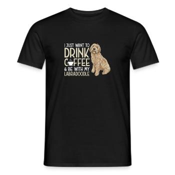 Labradoodle Dog - Men's T-Shirt - black - Front - AI Model Male 178 light (178cm)