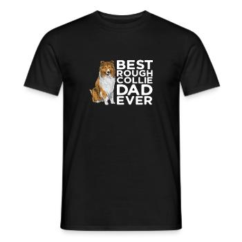 Collie à poil long Collie rugueux Chien - T-shirt homme - noir - Devant - AI Model Male 178 light (178cm)