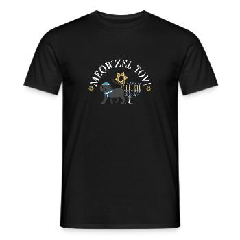 Joyeux Hanoukka Meowzel Tov Chat Juif Maman Papa - T-shirt homme - noir - Devant - AI Model Male 178 light (178cm)