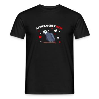 African Grey Parrot Mom Love funny Women - Men's T-Shirt - black - Front - AI Model Male 178 light (178cm)