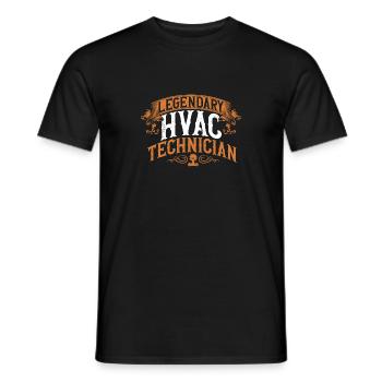 Chauffage, Climatisation, Ventilation, Technicien - T-shirt homme - noir - Devant - AI Model Male 178 light (178cm)
