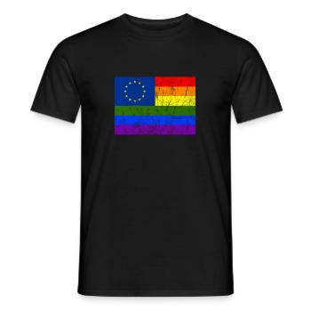 LGBT Regenbogen Fahne Europa Symbol EU Gay Pride - Männer T-Shirt - Schwarz - Vorne - AI Model Male 178 light (178cm)