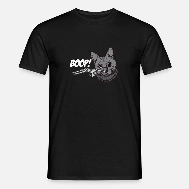 Skeleton Mano Gatto Nero Spooky Halloween Grunge - T-shirt uomo - nero