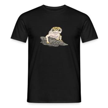 Gecko léopard Gecko reptile gecko de compagnie - T-shirt homme - noir - Devant - AI Model Male 178 light (178cm)