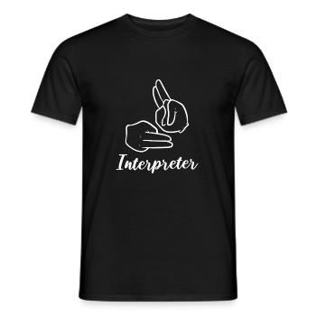 We love interpreter transcribing gift - Men's T-Shirt - black - Front - AI Model Male 178 light (178cm)