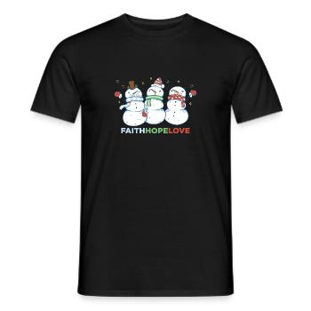 Religious Family Faith Hope Love Christmas - Men's T-Shirt - black - Front - AI Model Male 178 light (178cm)