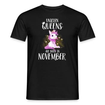 UNICORN QUEENS ARE BORN IN NOVEMBER - Männer T-Shirt - Schwarz - Vorne - AI Model Male 178 light (178cm)
