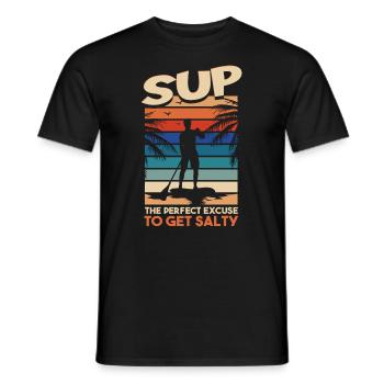 SUP - L’excuse parfaite pour se saler - T-shirt homme - noir - Devant - AI Model Male 178 light (178cm)