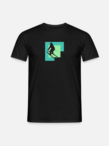 Skiing Snow Skiing Skiing - Men's T-Shirt - black