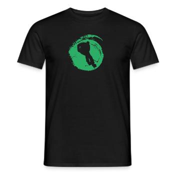 Ice Hockey Player Bodycheck - Men's T-Shirt - black - Front - AI Model Male 178 light (178cm)