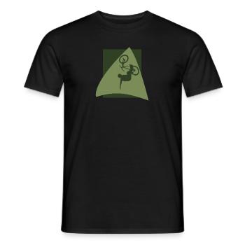 Mountain biking Mountain biking - Men's T-Shirt - black - Front - AI Model Male 178 light (178cm)