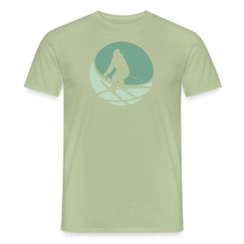 Skieurs Ski Freeski - T-shirt homme - vert sauge - Devant - AI Model Male 178 light (178cm)