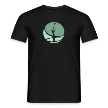 Beach volleyball volleyball players Beaching - Men's T-Shirt - black - Front - AI Model Male 178 light (178cm)