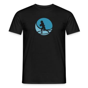 Footballer American Football Gridiron - Men's T-Shirt - black - Front - AI Model Male 178 light (178cm)