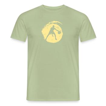 Dribbling Basketball Player - Men's T-Shirt - sage - Front - AI Model Male 178 light (178cm)