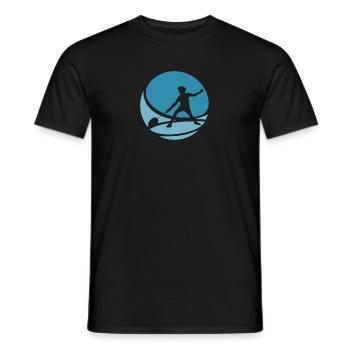Badmintonschläger Badmintonspieler Drop - Männer T-Shirt - Schwarz - Vorne - AI Model Male 178 light (178cm)