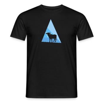Cow cows milk - Men's T-Shirt - black - Front - AI Model Male 178 light (178cm)