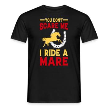 Vous ne me faites pas peur, je monte une jument ! - T-shirt homme - noir - Devant - AI Model Male 178 light (178cm)