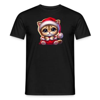 Kätzchen Weihnachten - Männer T-Shirt - Schwarz - Vorne - AI Model Male 178 light (178cm)