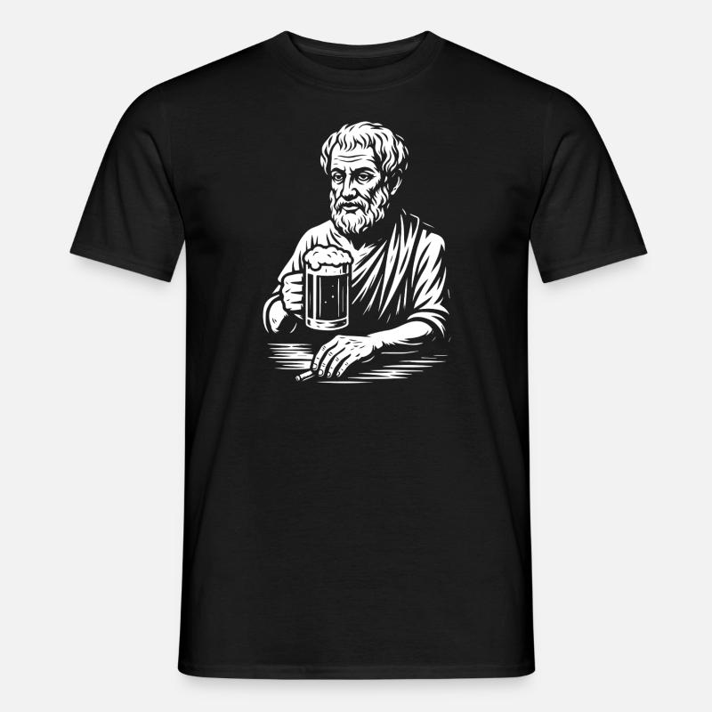 Aristotle drinking beer. - Men’s T-shirt - black