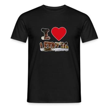 I love Leipzig T-Shirt / Poster - Männer T-Shirt - Schwarz - Vorne - AI Model Male 178 light (178cm)