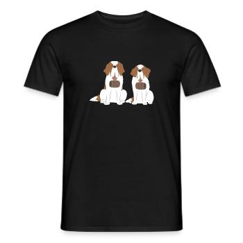 St. Bernard St. Bernard Dog Dog - Men's T-Shirt - black - Front - AI Model Male 178 light (178cm)