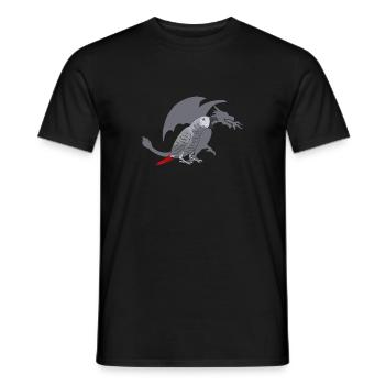 Graupapagei African Grey Parrot Papagei - Männer T-Shirt - Schwarz - Vorne - AI Model Male 178 light (178cm)