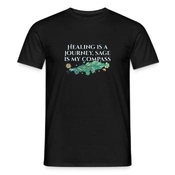 Healing Is A Journey Sage Is My Compass Smudge - Men's T-Shirt - black - Front - AI Model Male 178 light (178cm)