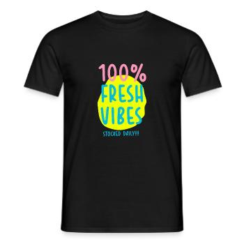 100% Fresh Vibes Stocké tous les jours style des années 90 - T-shirt homme - noir - Devant - AI Model Male 178 light (178cm)