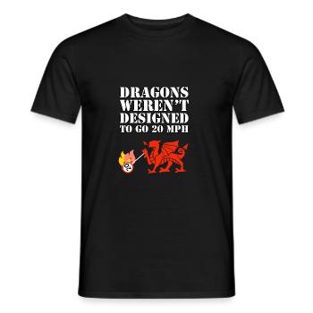 Anti Wales speed limit - no to 20! - Men's T-Shirt - black - Front - AI Model Male 178 light (178cm)
