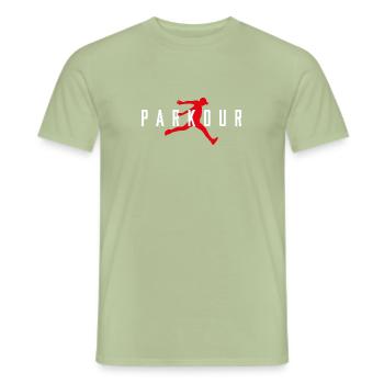 Air parkour cadeau Parkour Freerun - T-shirt homme - vert sauge - Devant - AI Model Male 178 light (178cm)