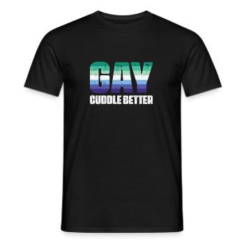 LBGT Flag Gay PrideCudeCuddle Better - T-shirt homme - noir - Devant - AI Model Male 178 light (178cm)