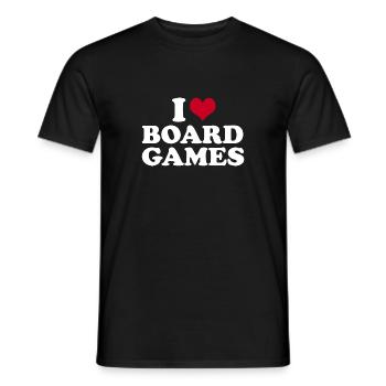I Love Board Games Brettspiel - Männer T-Shirt - Schwarz - Vorne - AI Model Male 178 light (178cm)